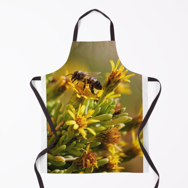 Item preview, Honey Bee Pollinating Yellow Wildflowers Close-Up Macro Photo Showing Nature And Spring Activity designed and sold by Nmallia.