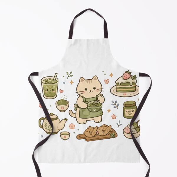 Item preview, Cute Matcha Cat Cafe Sticker | Cozy Kawaii Matcha Dessert Aesthetic designed and sold by TessHandmadeCreation .