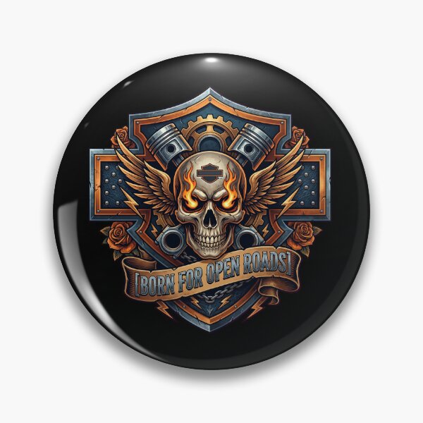 Item preview, Harley Davidson Born For Open Roads Retro V Twin Motorcycle Artwork designed and sold by enzoade.