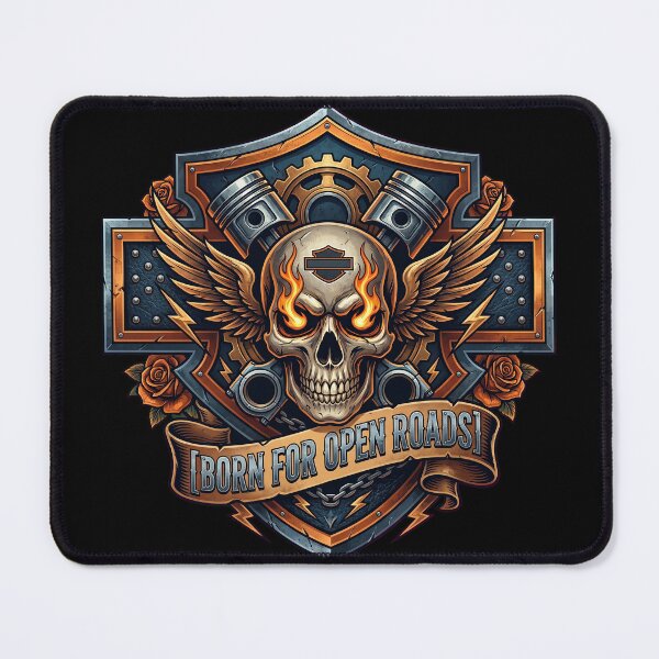 Item preview, Harley Davidson Born For Open Roads Retro V Twin Motorcycle Artwork designed and sold by enzoade.