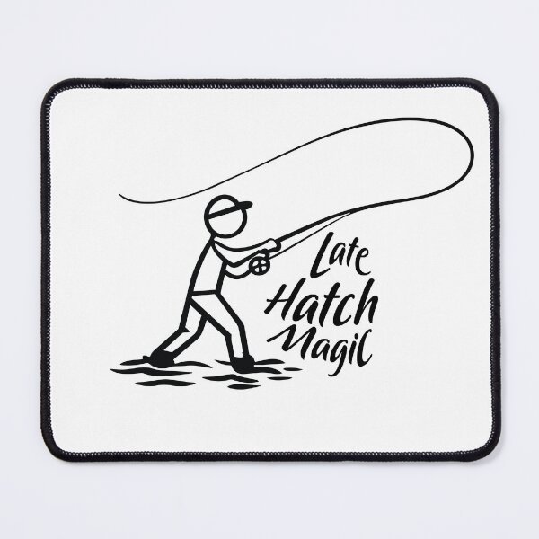 Item preview, Fly fishing illustration "Late Hatch Magic" vector stickman fishing. designed and sold by Art-Horizon.