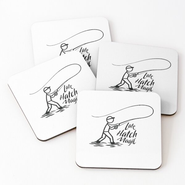 Item preview, Fly fishing illustration "Late Hatch Magic" vector stickman fishing. designed and sold by Art-Horizon.