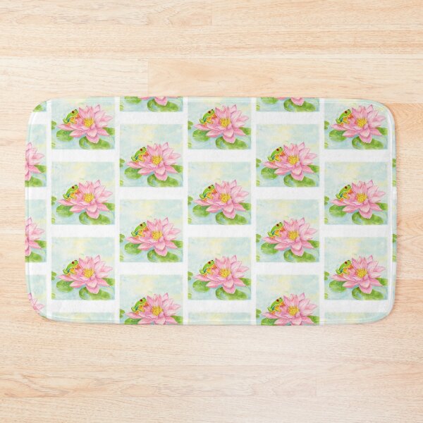 Item preview, Red Eyed Tree Frog on Pink Lotus Watercolor Painting designed and sold by daphsam.
