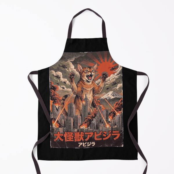 Item preview, Abyssinian Catzilla Japanese Fuji Art Cat Owner designed and sold by DoodleTortle.
