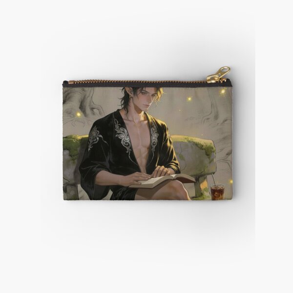 Item preview, Fantasy Elf Book Boyfriend Reading Iced Coffee Romance Art designed and sold by FIREDesignsPOD.
