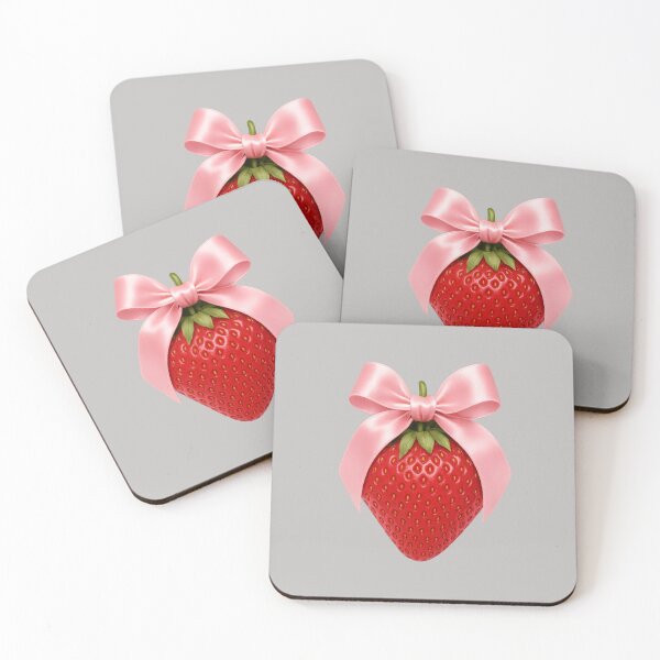 Item preview, Cute Coquette Strawberry Pink Bow Ribbon Aesthetic designed and sold by Core design hub .