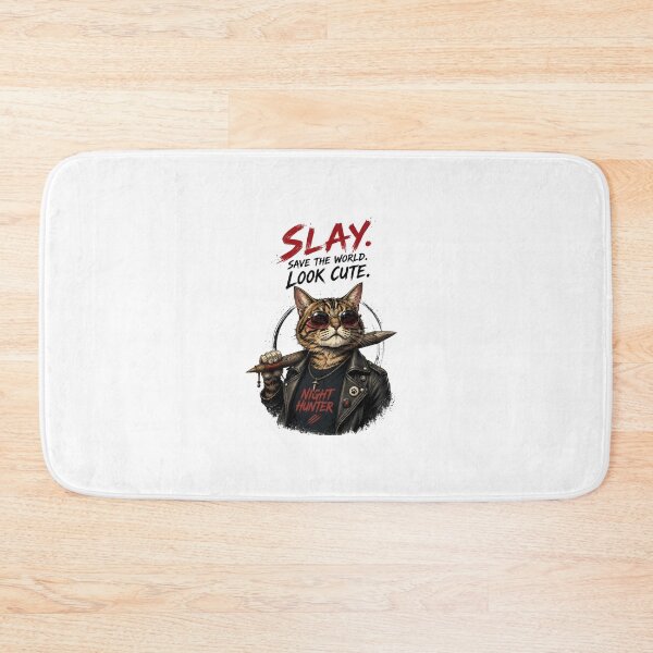Item preview, Night Hunter Cat Warrior – Funny Cool Cat Graphic T-Shirt Design designed and sold by Newthingzy.