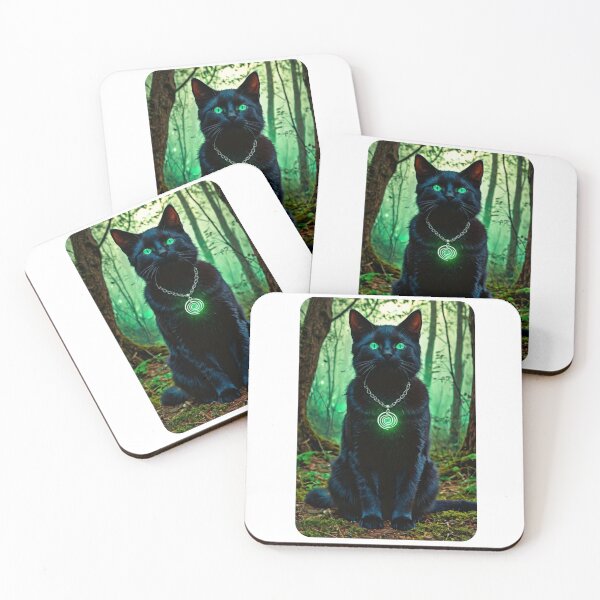 Item preview, Moon Guardian Cat | Mystical Night Art | Lunar Witchcore designed and sold by AeraArts.