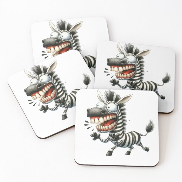 Item preview, Hilarious Exaggerated Zebra Cartoon Illustration designed and sold by LunaPixelStudio.