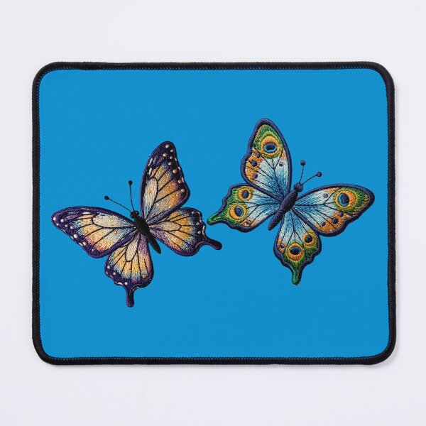 Item preview, 2 of the most beautiful butterflies, as if embroidered on fabric designed and sold by Kimenta.