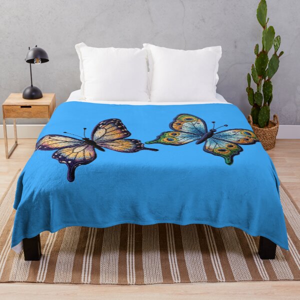 Item preview, 2 of the most beautiful butterflies, as if embroidered on fabric designed and sold by Kimenta.