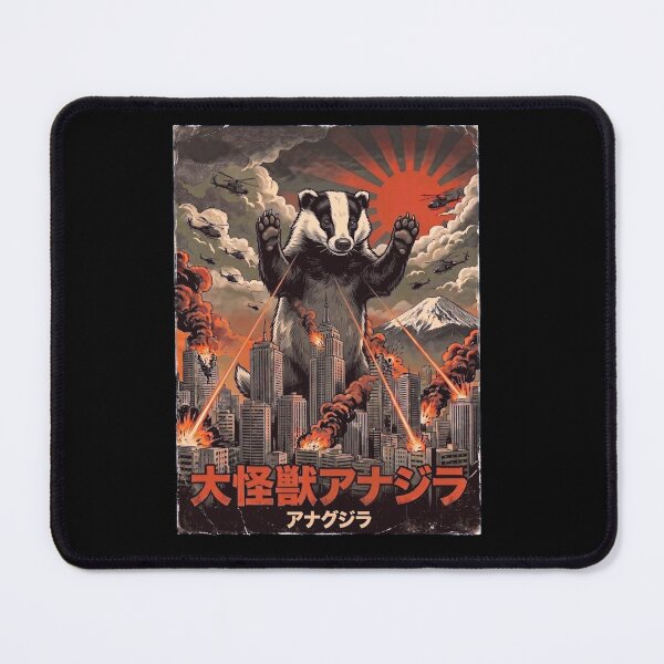 Item preview, Badgerzilla Japanese Fuji Art Animal Badger Lover designed and sold by DoodleTortle.