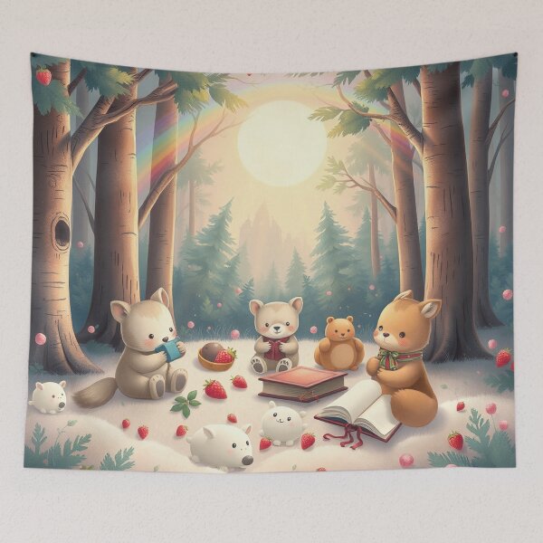 Item preview, CozyIMALS With Strawberries And Books designed and sold by Faeblehoarder.