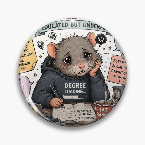 Item preview, Broke Student Rat Meme Sticker | Ramen Life & Caffeine Survivor | Funny College Humor designed and sold by RohitPrints.