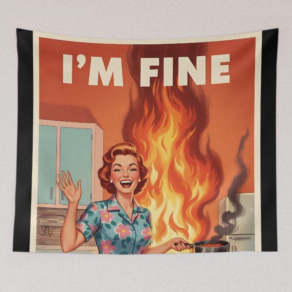 Item preview, I'm Fine (Not Really) Vintage Retro Mom Joke designed and sold by Retro-Anime9.