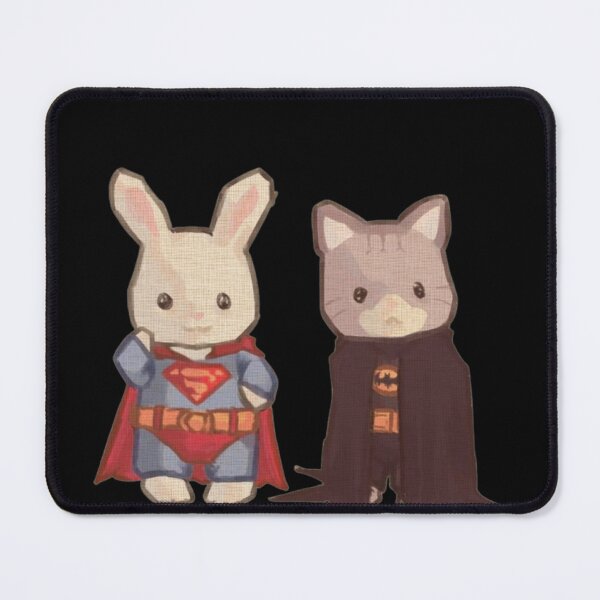 Item preview, Super Bunny & Batman Cat Plush Duo | Cute Hero & Vigilante Kawaii Art designed and sold by NDrake31.