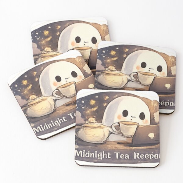 Item preview, Cozy Night Owl Ghost Drinking Tea and Working designed and sold by GUINewAlex.