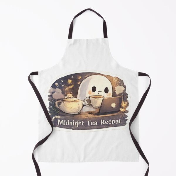 Item preview, Cozy Night Owl Ghost Drinking Tea and Working designed and sold by GUINewAlex.