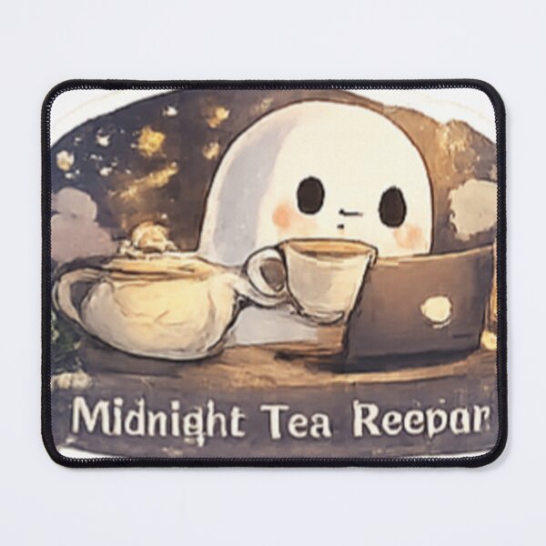 Item preview, Cozy Night Owl Ghost Drinking Tea and Working designed and sold by GUINewAlex.