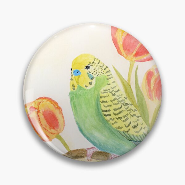 Item preview, Parakeet with Tulips Watercolor designed and sold by daphsam.