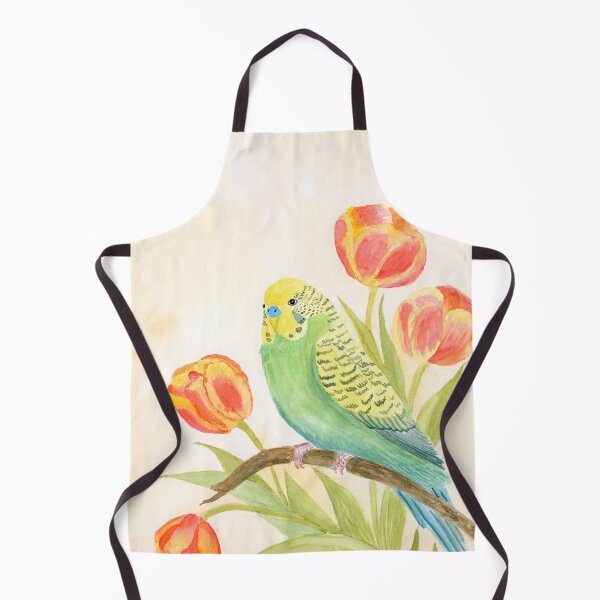 Item preview, Parakeet with Tulips Watercolor designed and sold by daphsam.