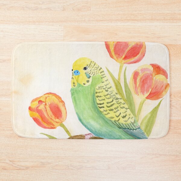 Item preview, Parakeet with Tulips Watercolor designed and sold by daphsam.