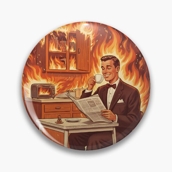 Item preview, This is Fine (Not Really) Vintage Retro Dad Joke designed and sold by Retro-Anime9.