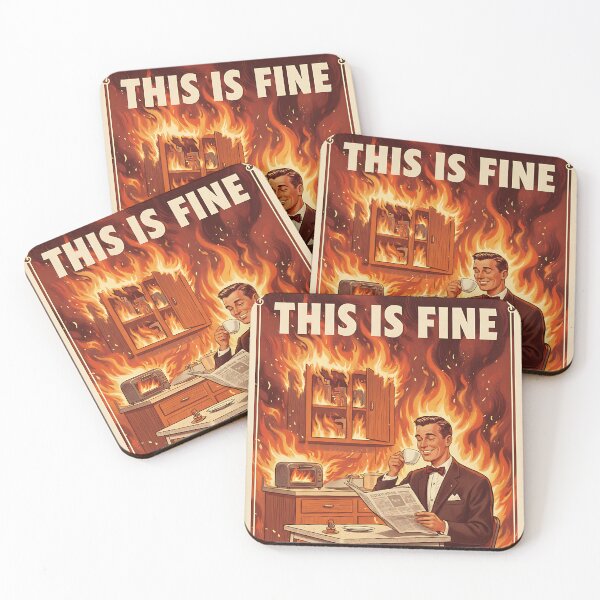 Item preview, This is Fine (Not Really) Vintage Retro Dad Joke designed and sold by Retro-Anime9.