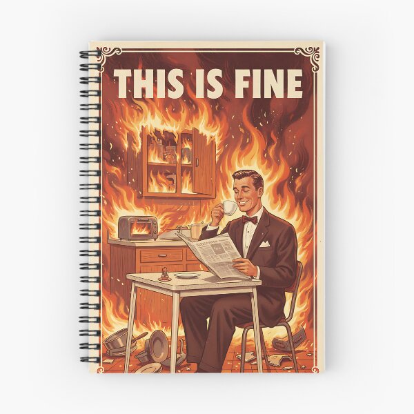 Item preview, This is Fine (Not Really) Vintage Retro Dad Joke designed and sold by Retro-Anime9.