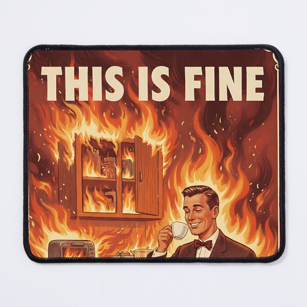 Item preview, This is Fine (Not Really) Vintage Retro Dad Joke designed and sold by Retro-Anime9.