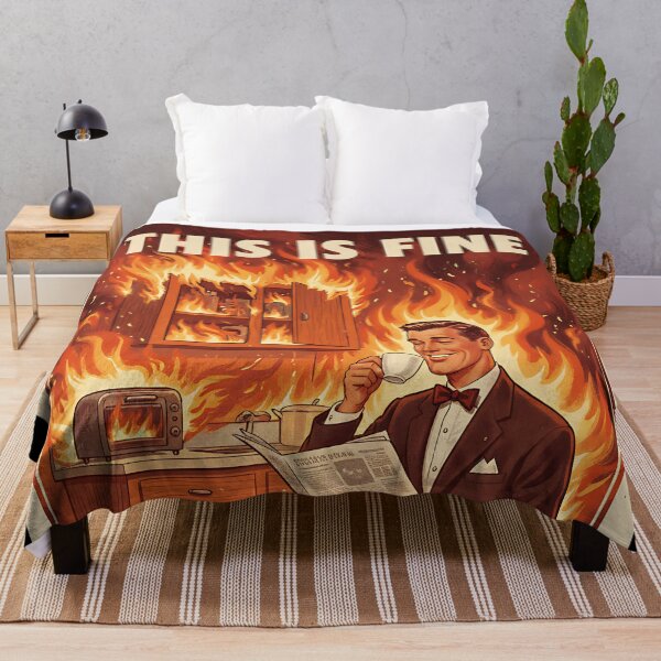Item preview, This is Fine (Not Really) Vintage Retro Dad Joke designed and sold by Retro-Anime9.