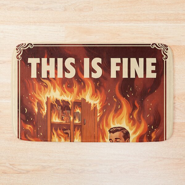 Item preview, This is Fine (Not Really) Vintage Retro Dad Joke designed and sold by Retro-Anime9.