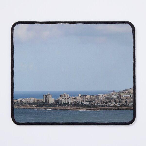 Item preview, Mediterranean Coastal Town Skyline Along Calm Blue Sea With Rocky Shoreline designed and sold by Nmallia.