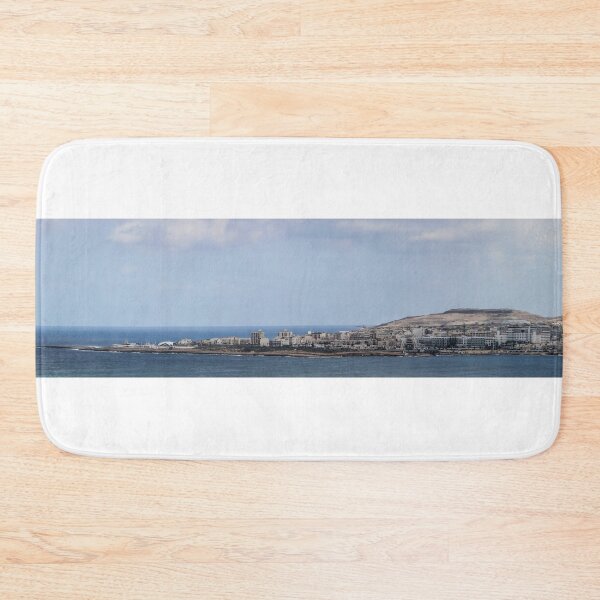 Item preview, Mediterranean Coastal Town Skyline Along Calm Blue Sea With Rocky Shoreline designed and sold by Nmallia.