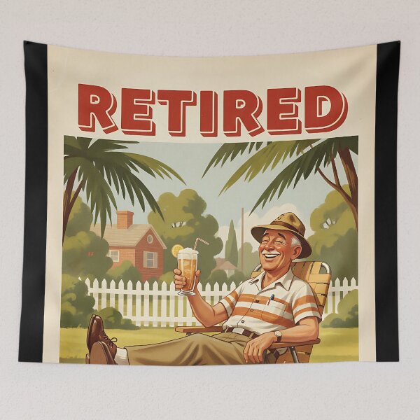 Item preview, I'm retired Not My Problem Anymore Vintage Retro Joke designed and sold by Retro-Anime9.