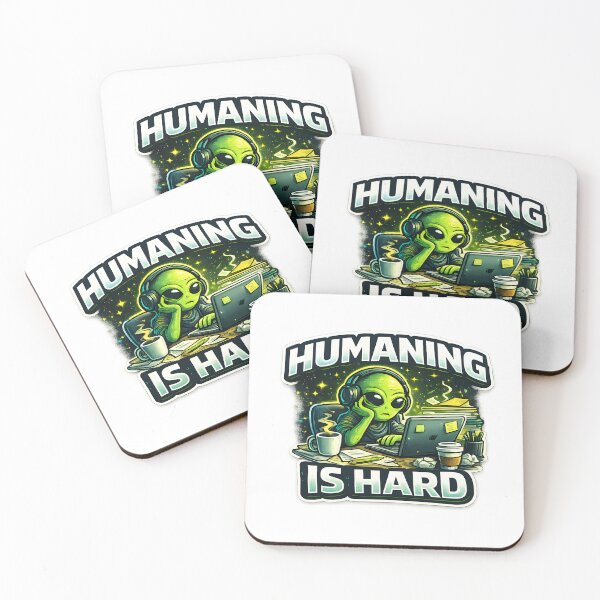 Item preview, Humaning Is Hard Funny Alien Office Worker Design designed and sold by PatiImagination.