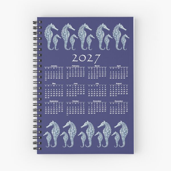 Item preview, Seahorse navy 2027 Calendar designed and sold by LisaLeQuelenec.