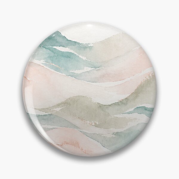 Item preview, Abstract Coastal Watercolor Landscape | Waves, Clouds & Mountains in Soft Pastels designed and sold by TheSlowShore.