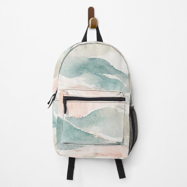 Item preview, Abstract Coastal Watercolor Landscape | Waves, Clouds & Mountains in Soft Pastels designed and sold by TheSlowShore.