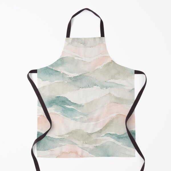 Item preview, Abstract Coastal Watercolor Landscape | Waves, Clouds & Mountains in Soft Pastels designed and sold by TheSlowShore.