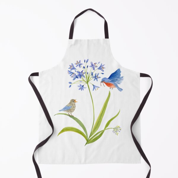 Item preview, African Lily with Bluebird Mother and Baby Watercolor designed and sold by daphsam.