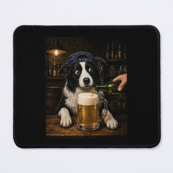 Item preview, Border Collie Drinking Beer designed and sold by zoes-ink.