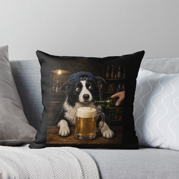 Item preview, Border Collie Drinking Beer designed and sold by zoes-ink.