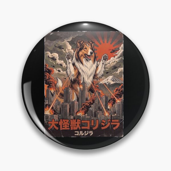 Item preview, Collie Dogzilla Japanese Fuji Art Dog Owner designed and sold by DoodleTortle.
