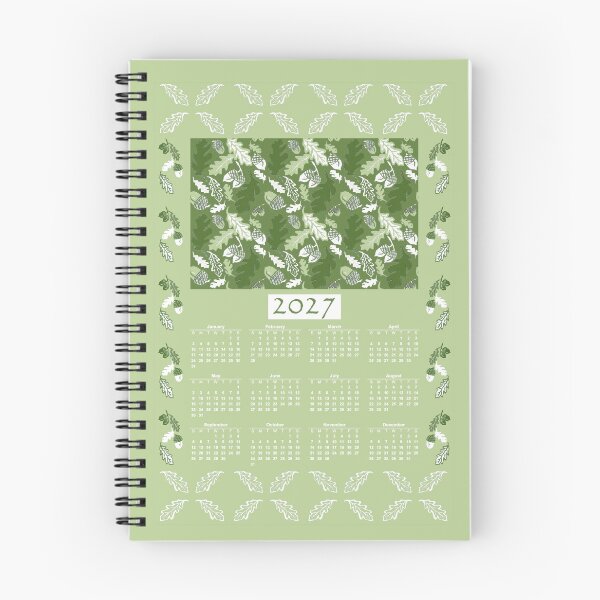 Item preview, Acorns & Oak Leaves 2027 Calendar green designed and sold by LisaLeQuelenec.