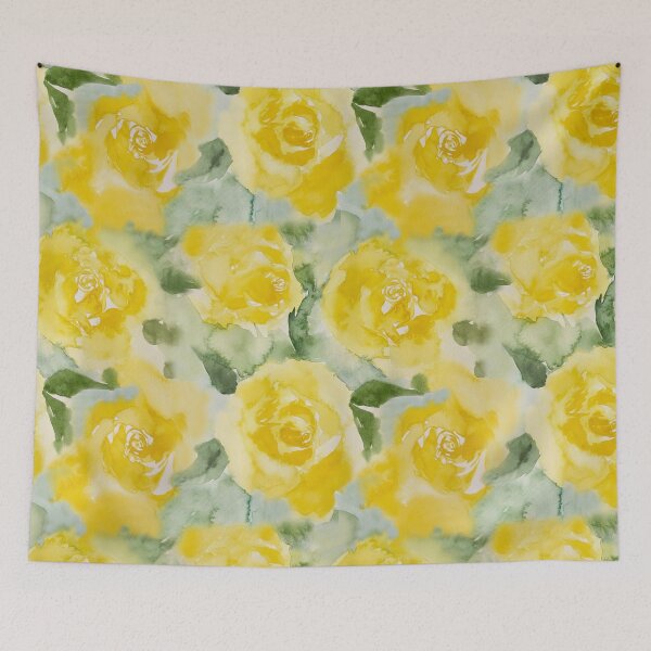 Item preview, Sunny Yellow Floral Botanical Art Pattern  designed and sold by wissal.studio.