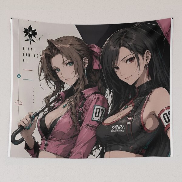 Item preview, Fantasy Racing Duo Anime Illustration | Elegant RPG-Inspired Girls Art Print designed and sold by Dyan4.