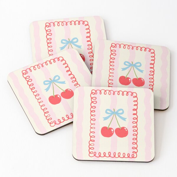 Item preview, Sweet Cherry Bow -Cute Cottagecore Poster Art designed and sold by SunnyBunnyWorks.