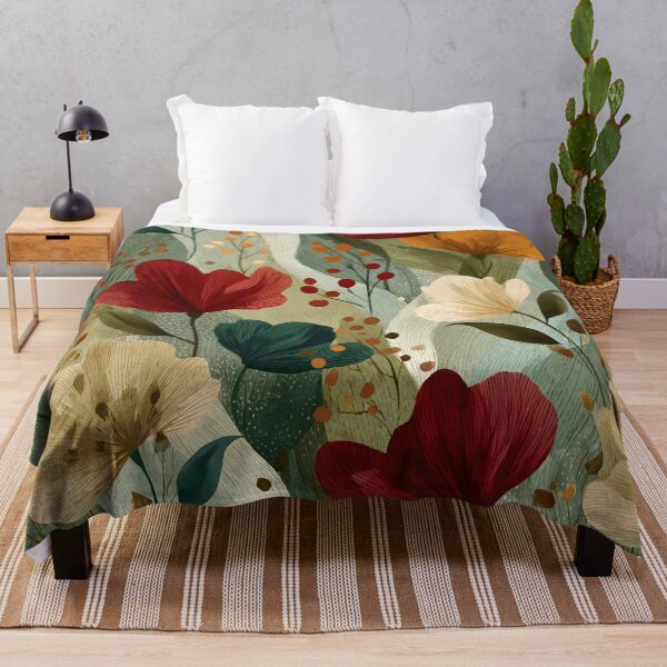 Item preview, Romantic Abstract Whimsical Organic Cororful Floral Painting Pattern designed and sold by GrinGalore.