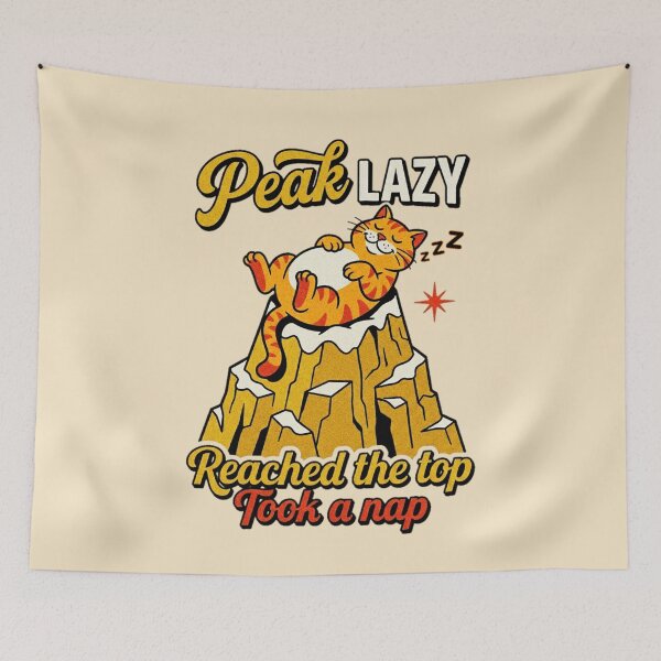 Item preview, Peak Lazy Reached The Top Took A Nap Cat Graphic — Funny Lazy Cat Humor  designed and sold by SkTee2k.